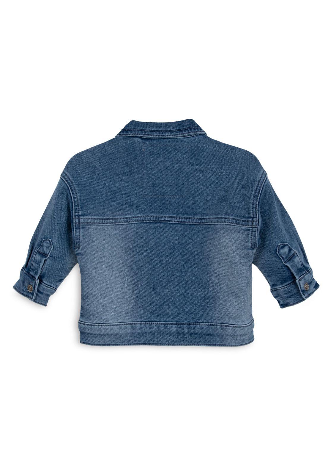 Chaqueta Bebé Niño con Broches y Bolsillos Delanteros Denim Pillin-1