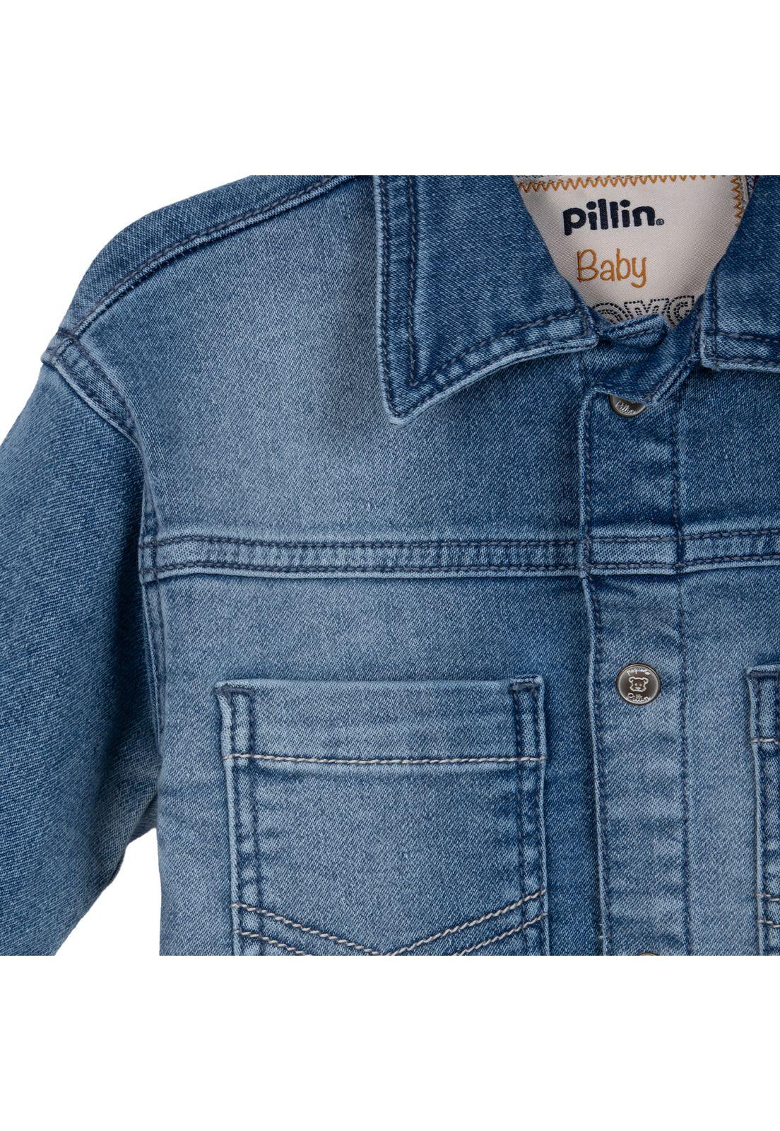 Chaqueta Bebé Niño con Broches y Bolsillos Delanteros Denim Pillin-2