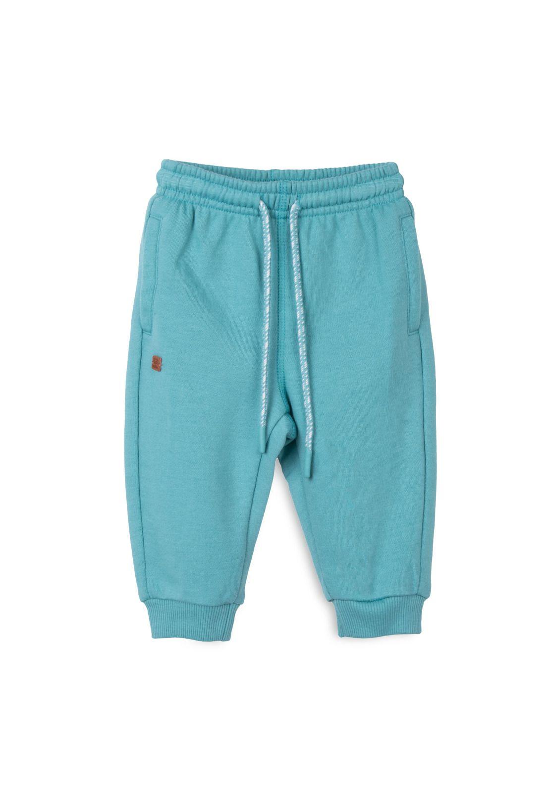 Pantalón Buzo Bebé Niño Rib Bolsillos Verde Pillin-0