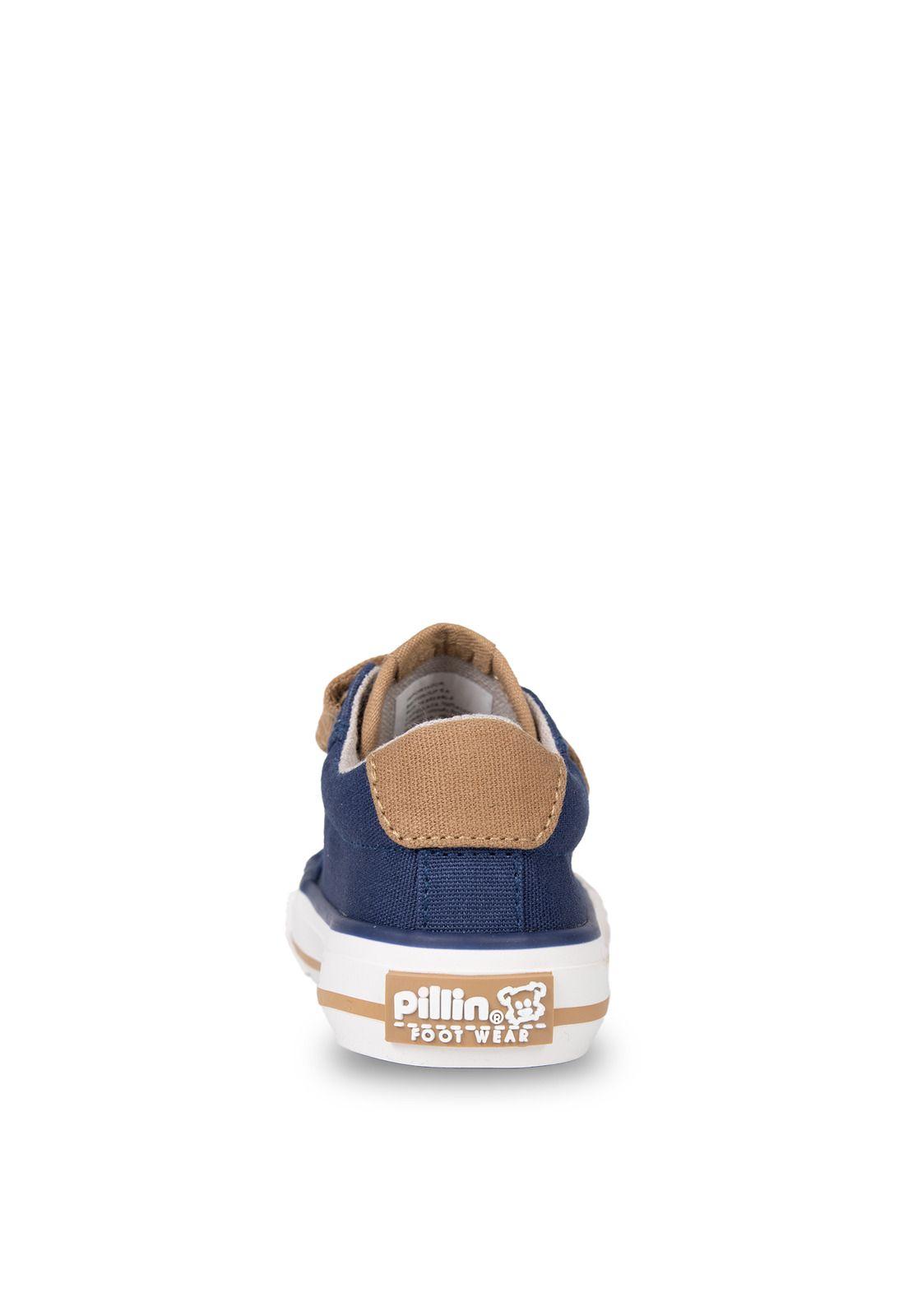 Zapatilla Bebé Niño de Lona Doble Velcro Azul Marino Pillin-3