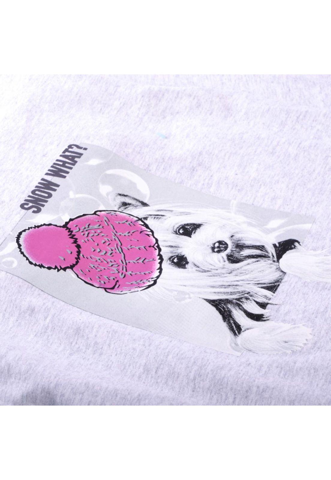 Polera Manga Larga Niña Gris claro Pillin-1