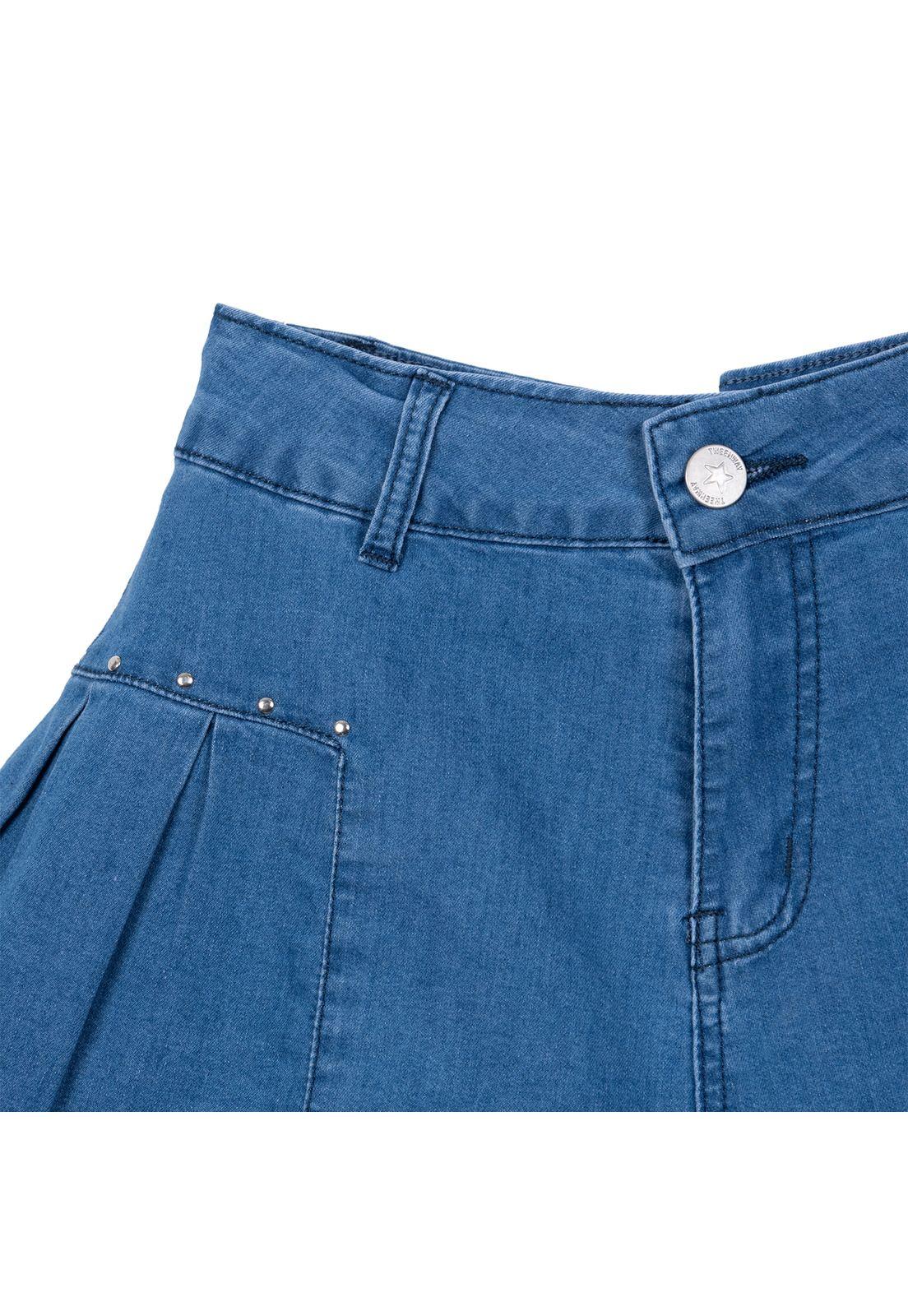 Short Niña Ancho Tachas Azul Pillin-2