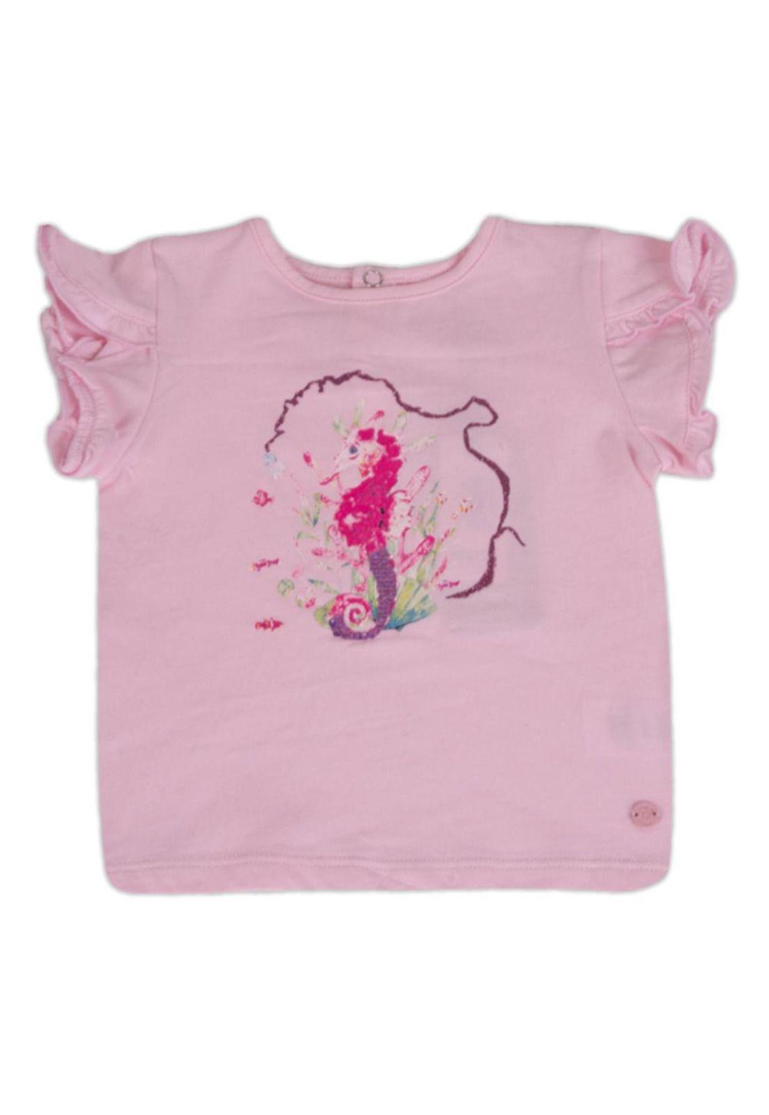 Polera Bebe Niña Rosado Pillin-0