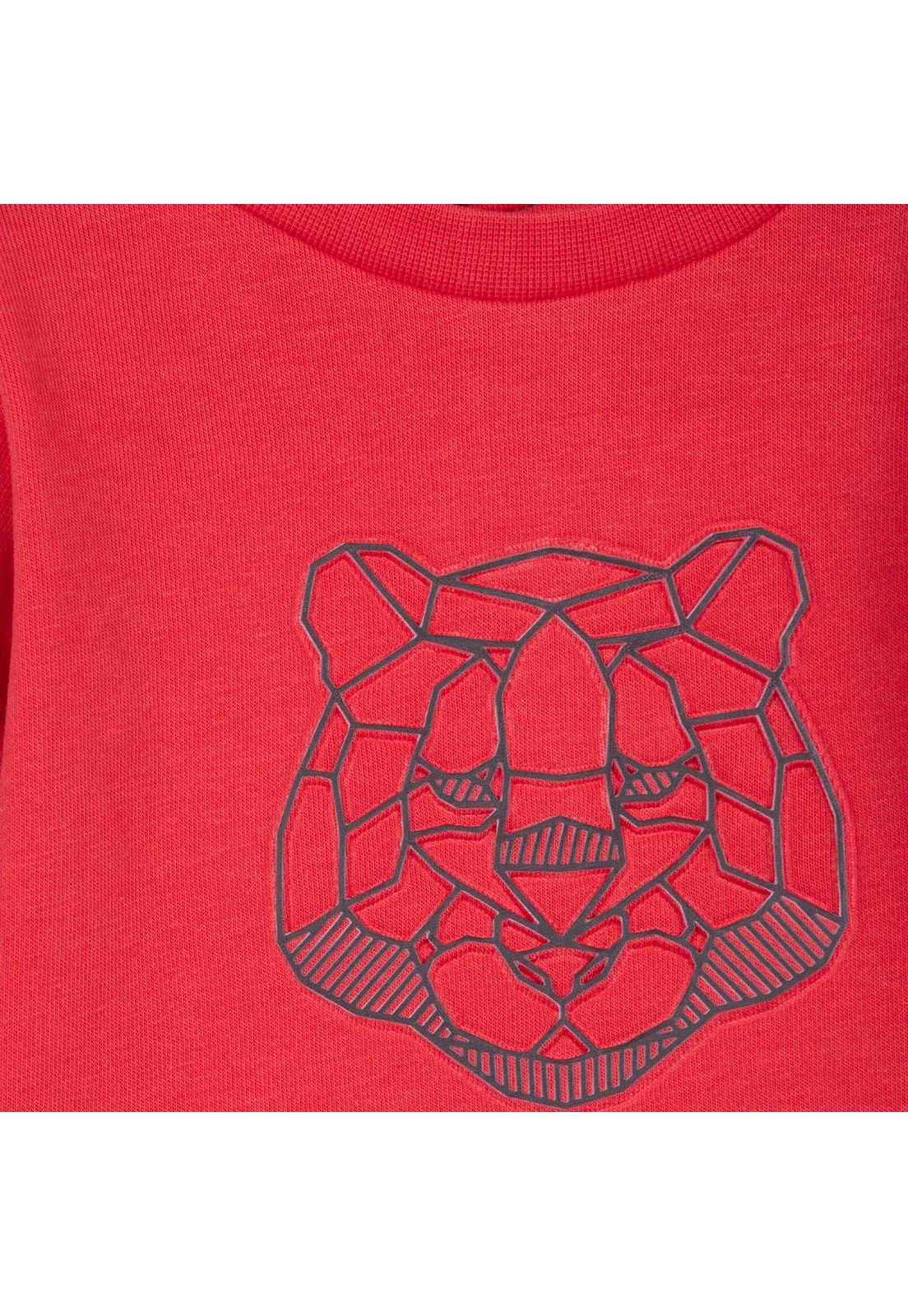 Buzo Bebé Niño Cuello Redondo Diseño Tigre Rojo Pillin-2