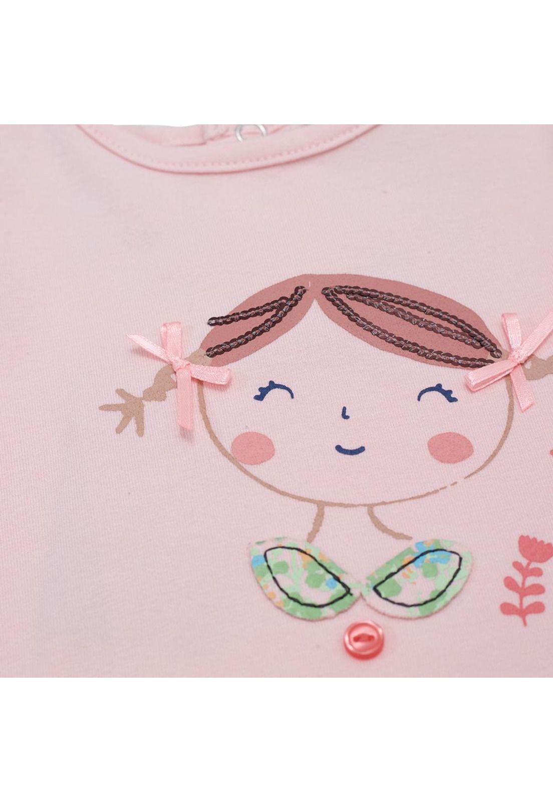 Polera Manga Larga Bebé Niña Rosado Pillin-2