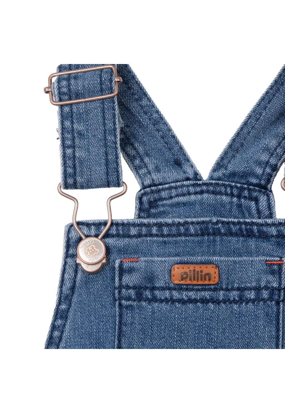 Jardinera Bebé Niño con Bolsillos Denim Pillin-2