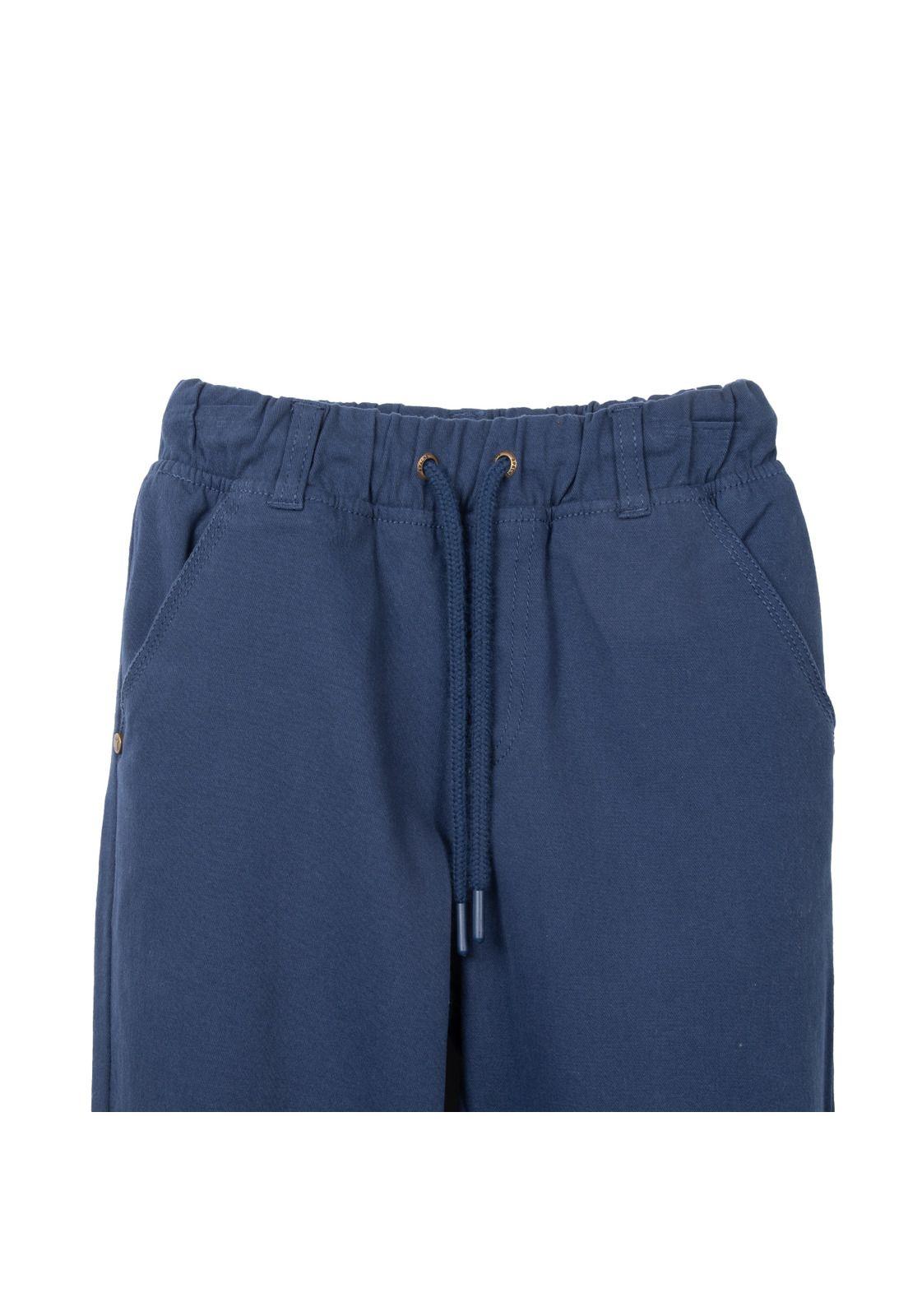 Pantalón Niño Gabardina Cintura Elasticada Azul Marino Pillin-2