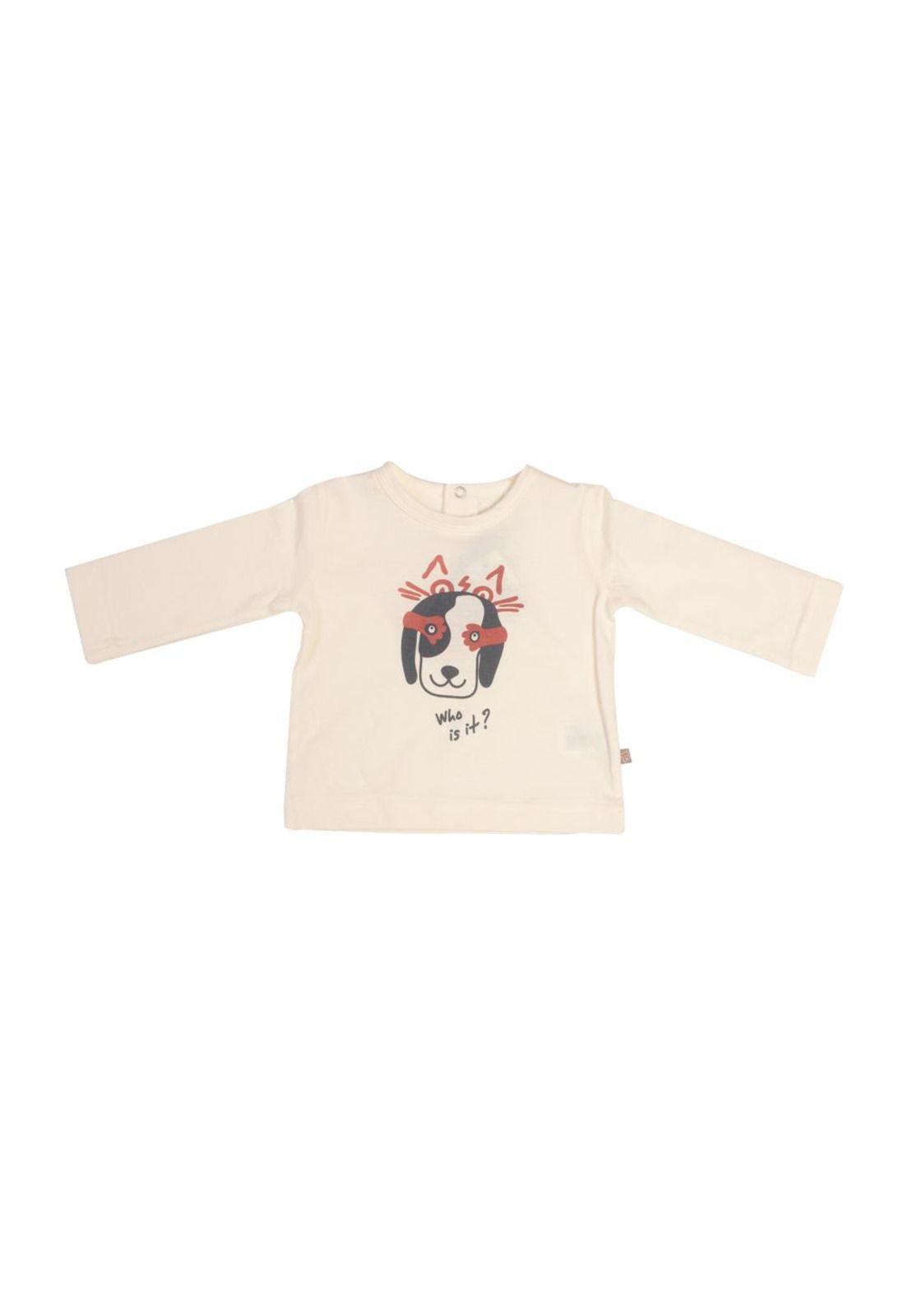 Polera Manga Larga Bebé Niño Crudo Pillin-0