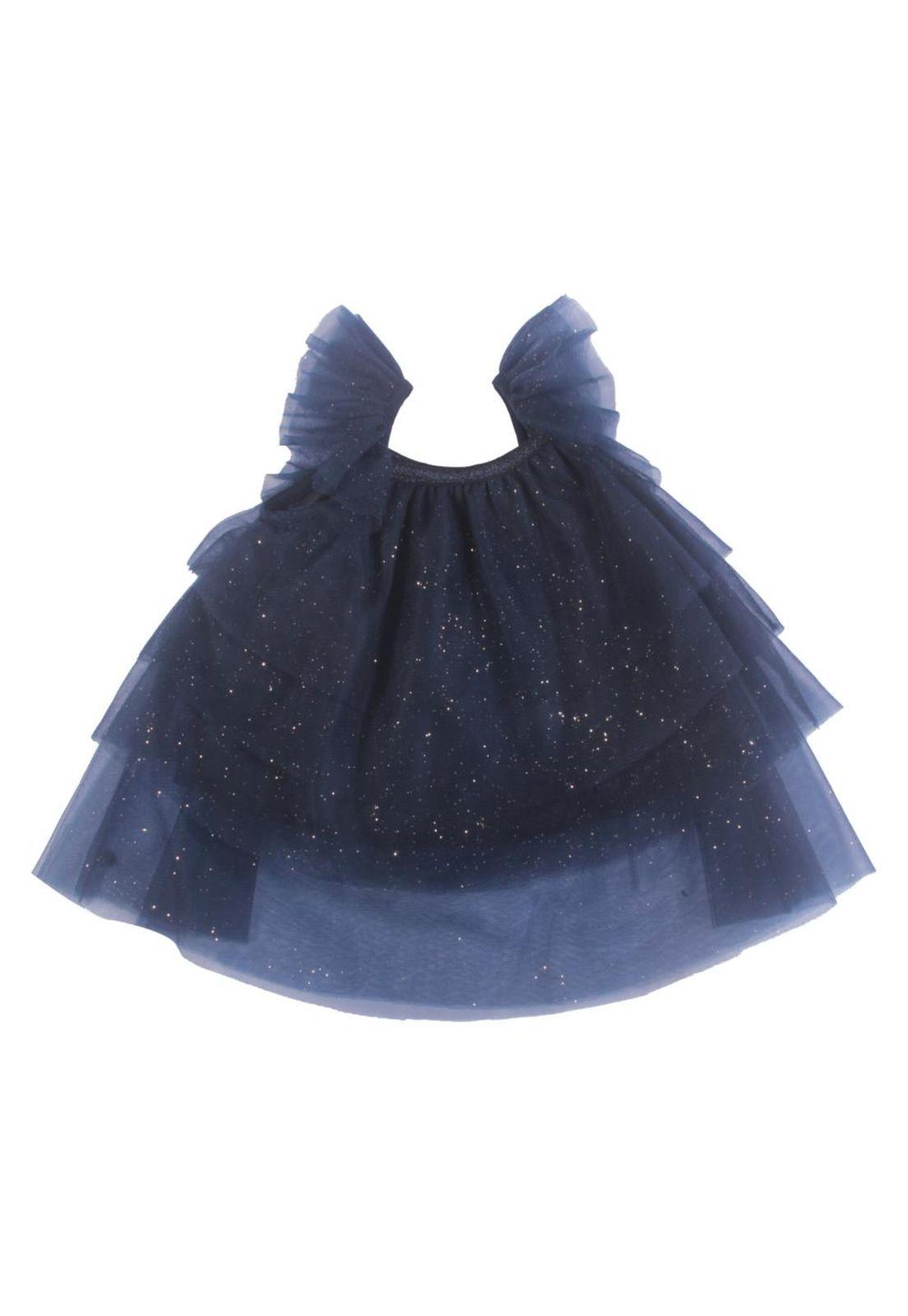 Vestido Bebe Niña Azul Pillin-0