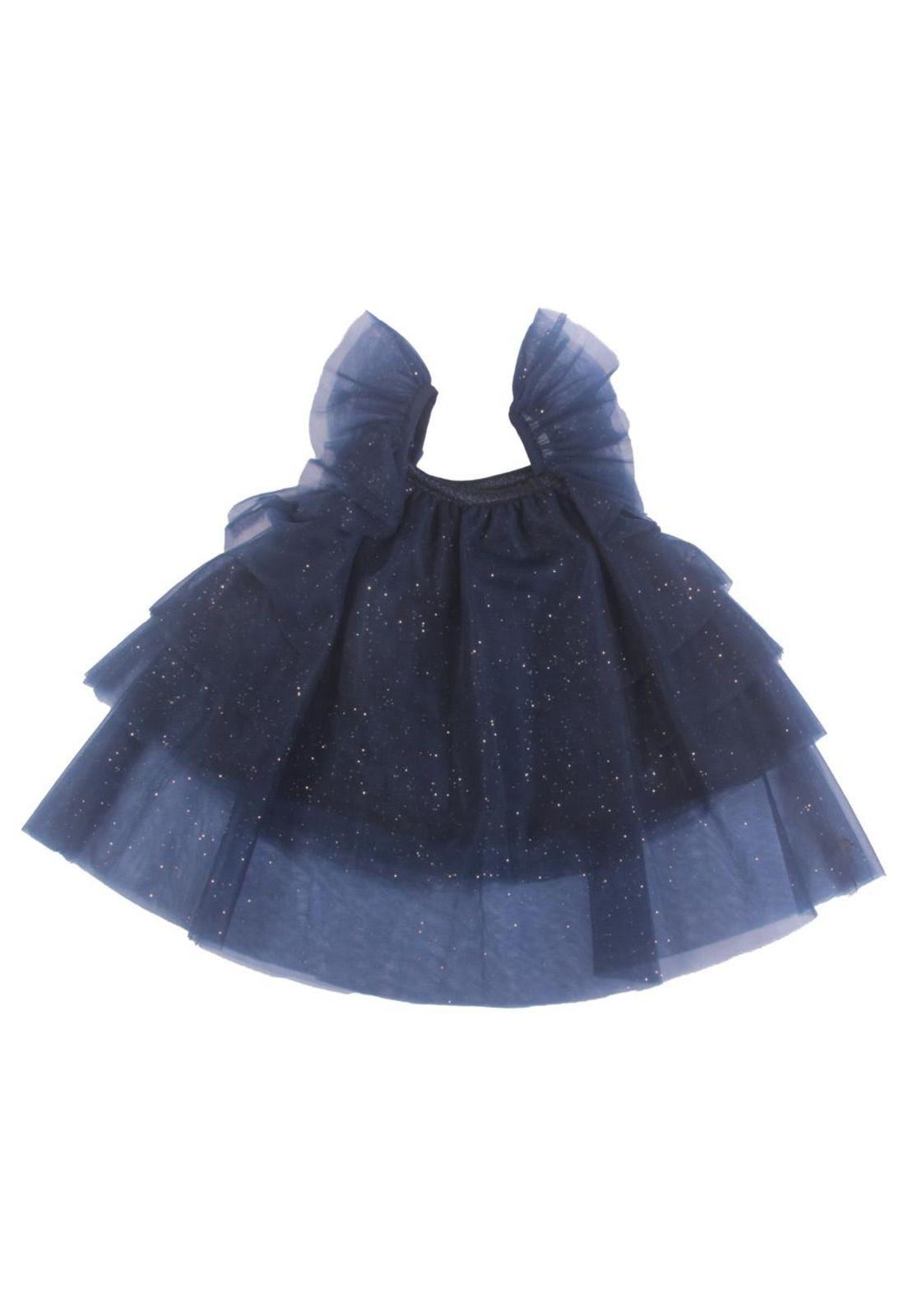 Vestido Bebe Niña Azul Pillin-3