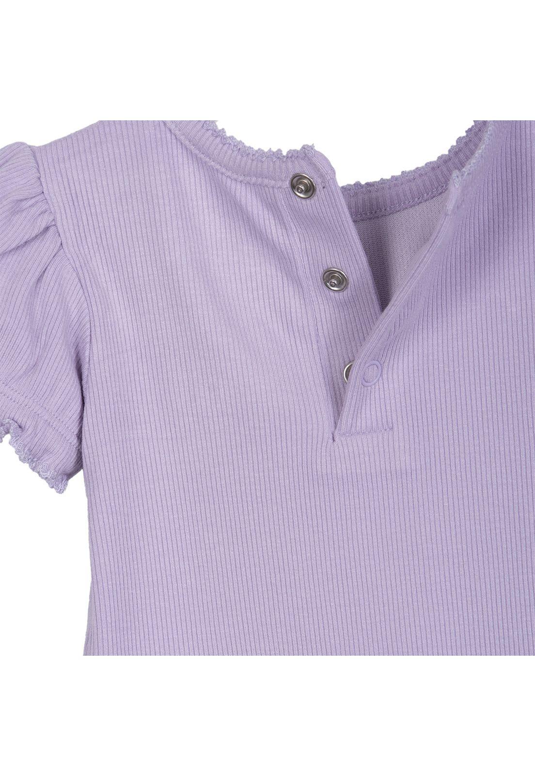 Polera Bebé Niña Manga Corta Globo Flores Lavanda Pillin-3