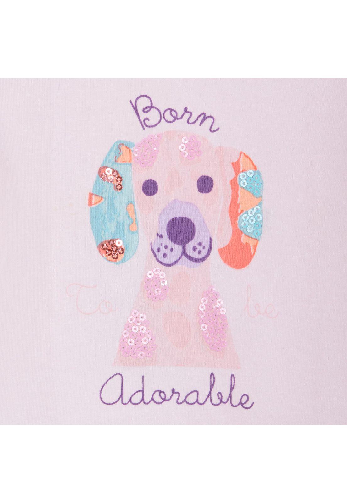 Polera Bebé Niña Manga Larga Perrito Palo Rosa Pillin-2