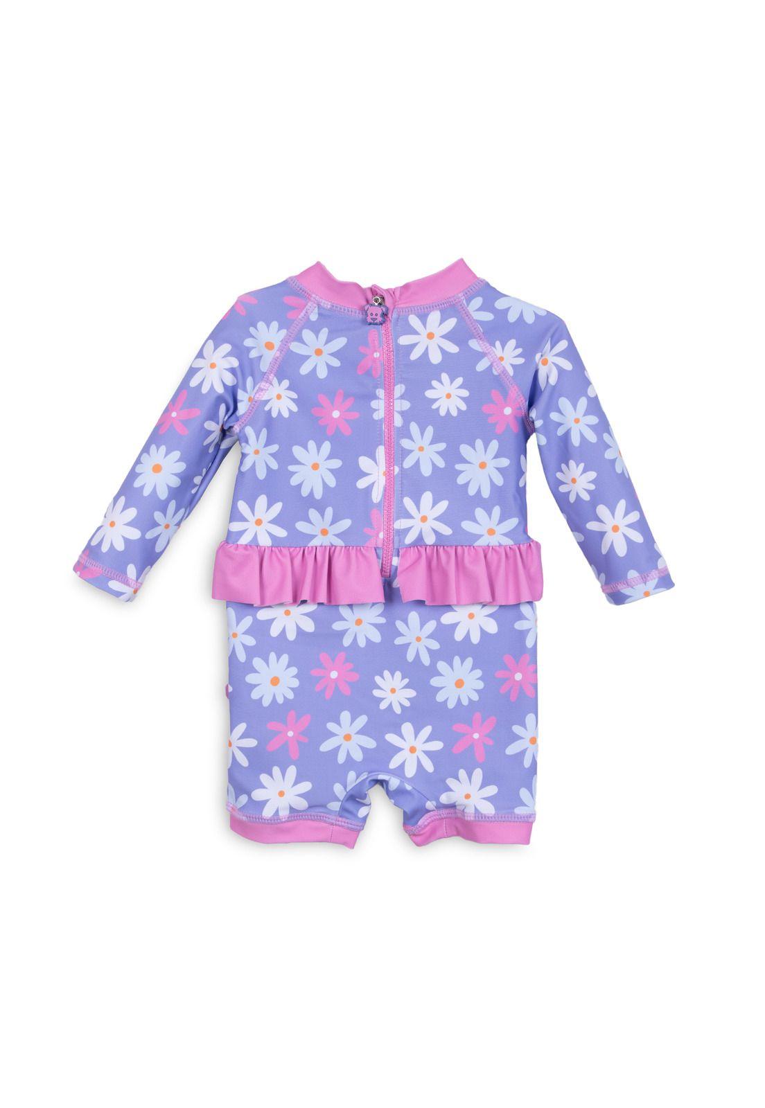 Set Traje de Baño y Gorro Bebé Niña Protección UV Lavanda Pillin-1