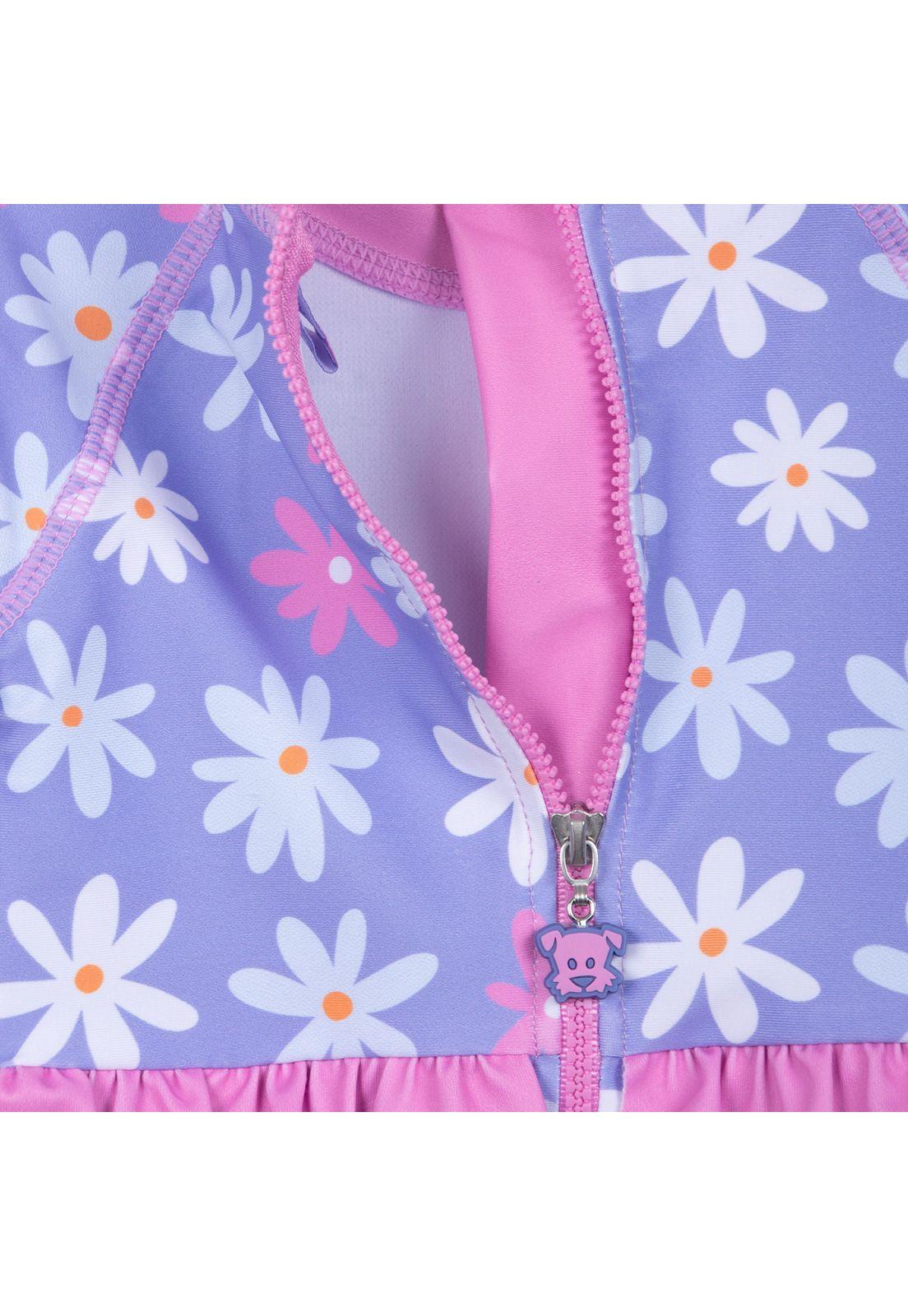 Set Traje de Baño y Gorro Bebé Niña Protección UV Lavanda Pillin-3