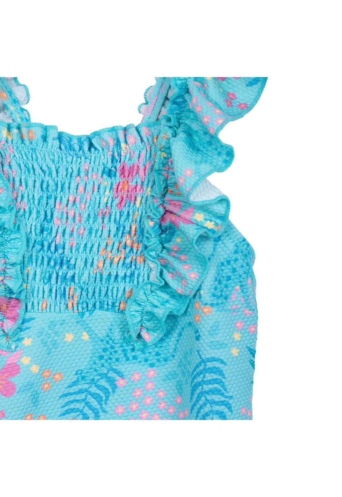 Traje de Baño Niña Entero Vuelos Turquesa Pillin-2