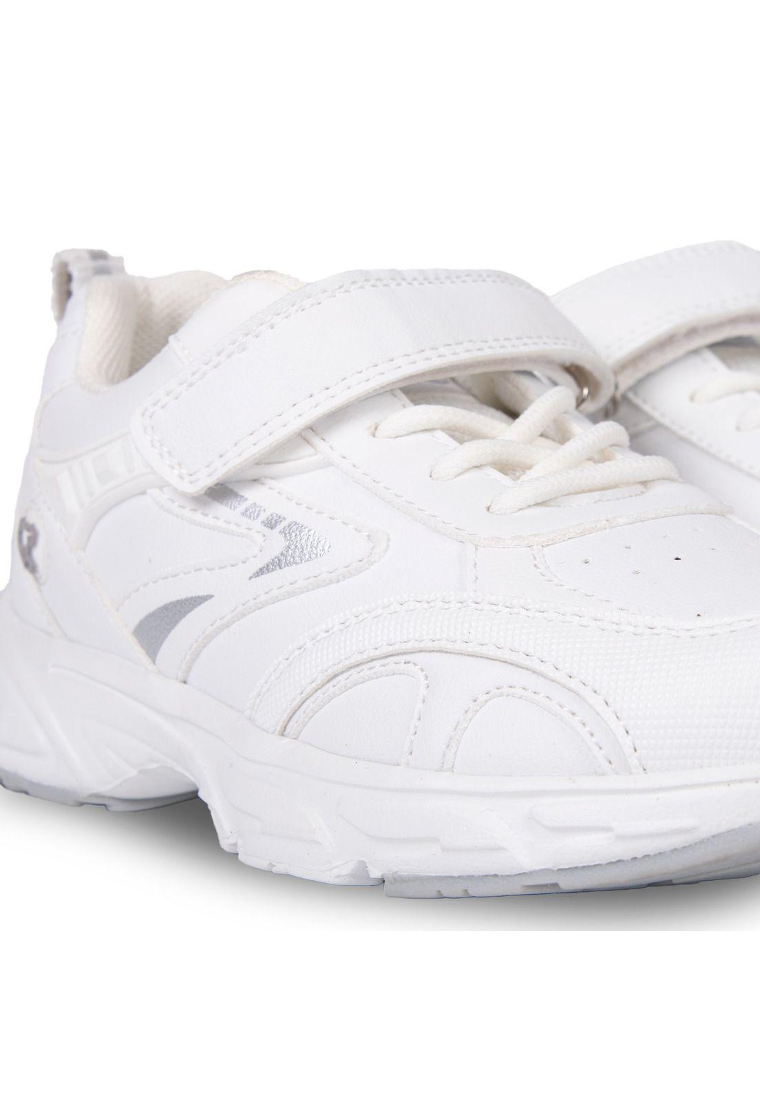Zapatilla Escolar Unisex Deportiva Velcro Blanco Pillin-4