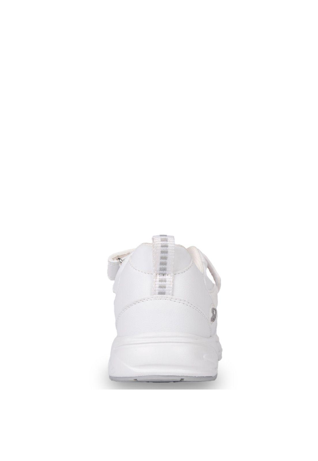 Zapatilla Escolar Unisex Deportiva Velcro Blanco Pillin-3