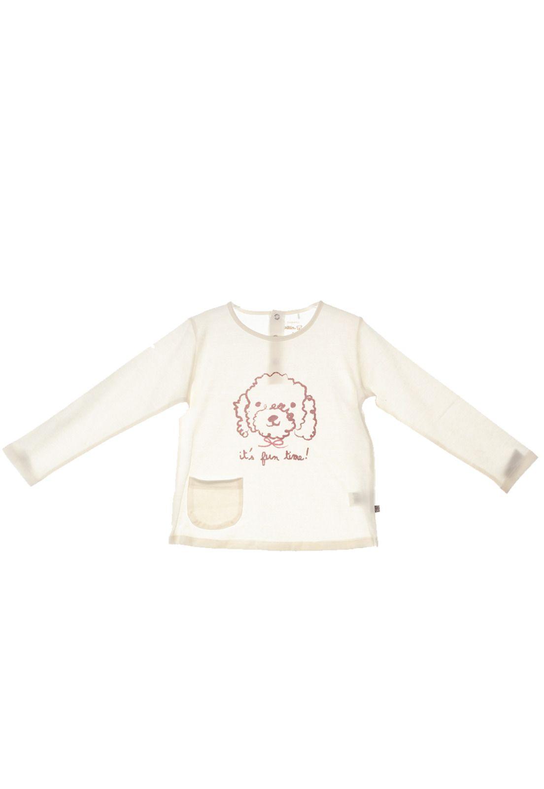 Polera Manga Larga Bebé Niña Crudo Pillin-1
