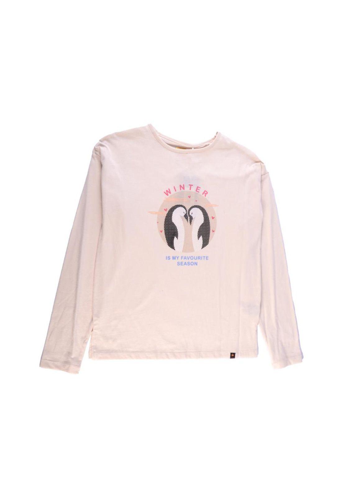 Polera Manga Larga Niña Crudo Pillin-0