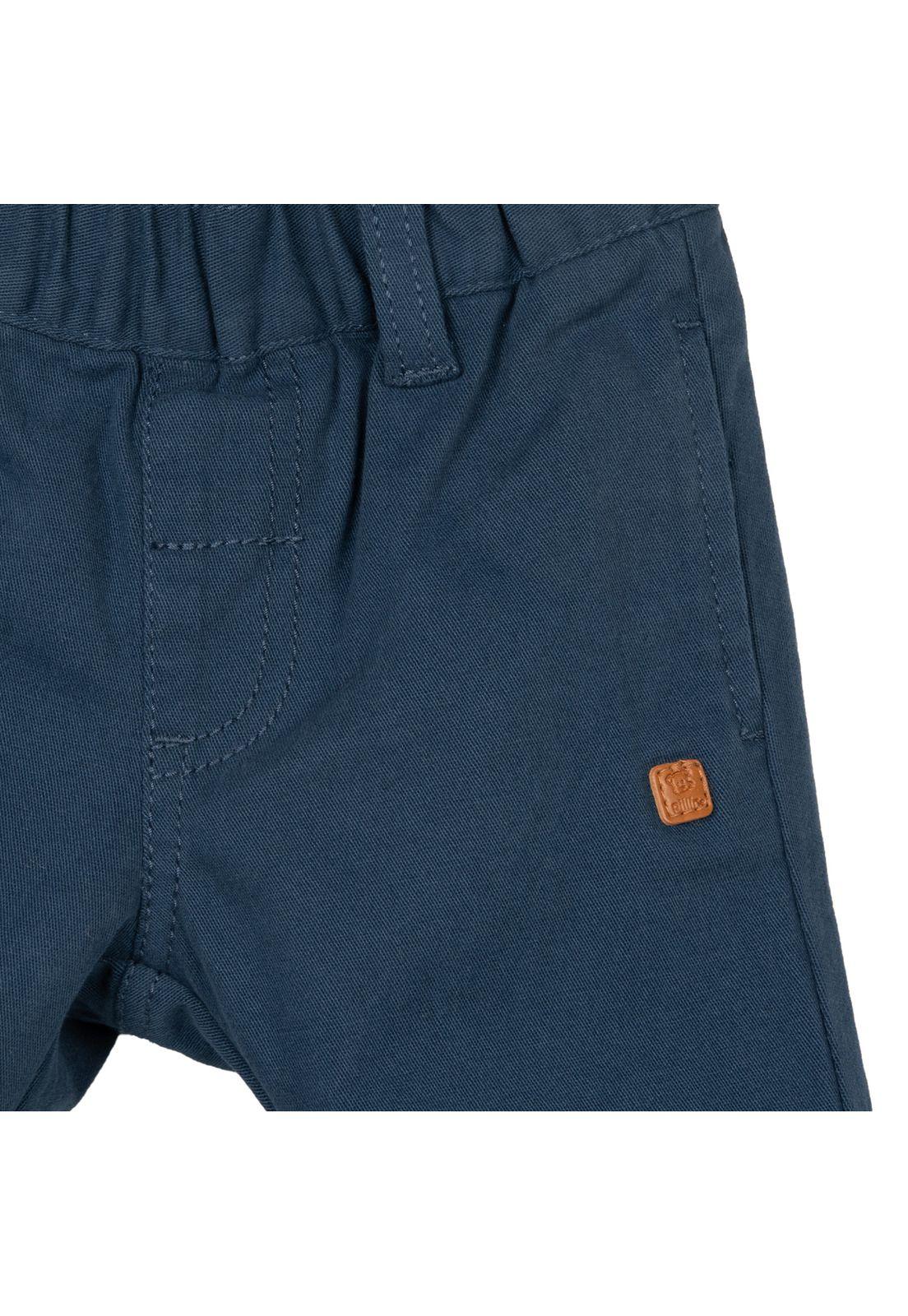 Pantalón Bebé Niño Bolsillos Cintura Elasticada Azul Marino Pillin-2