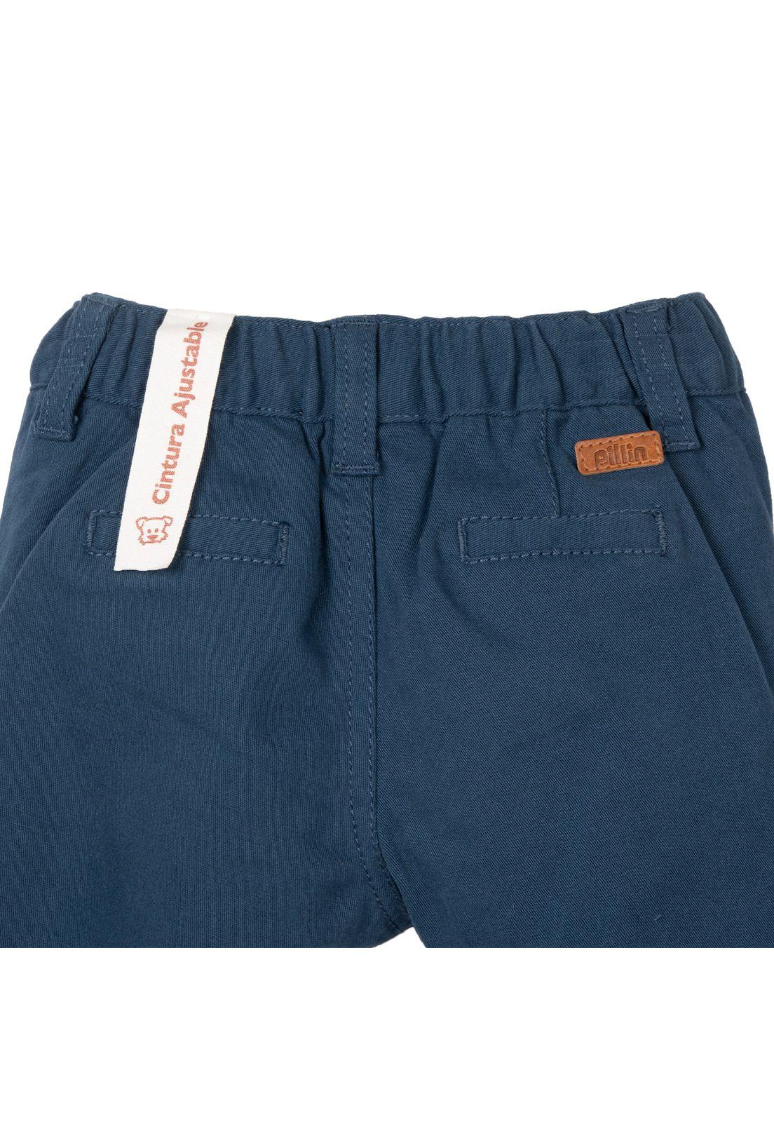 Pantalón Bebé Niño Bolsillos Cintura Elasticada Azul Marino Pillin-3
