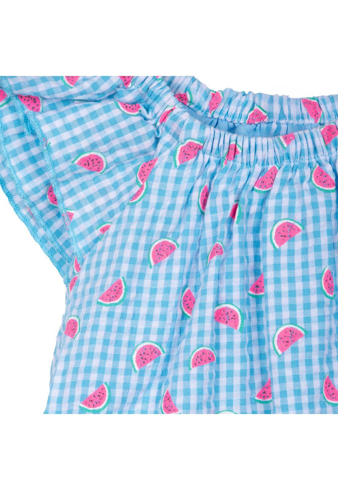 Vestido Bebé Niña con Scrunchie Estampado Sandía Celeste Pillin-2