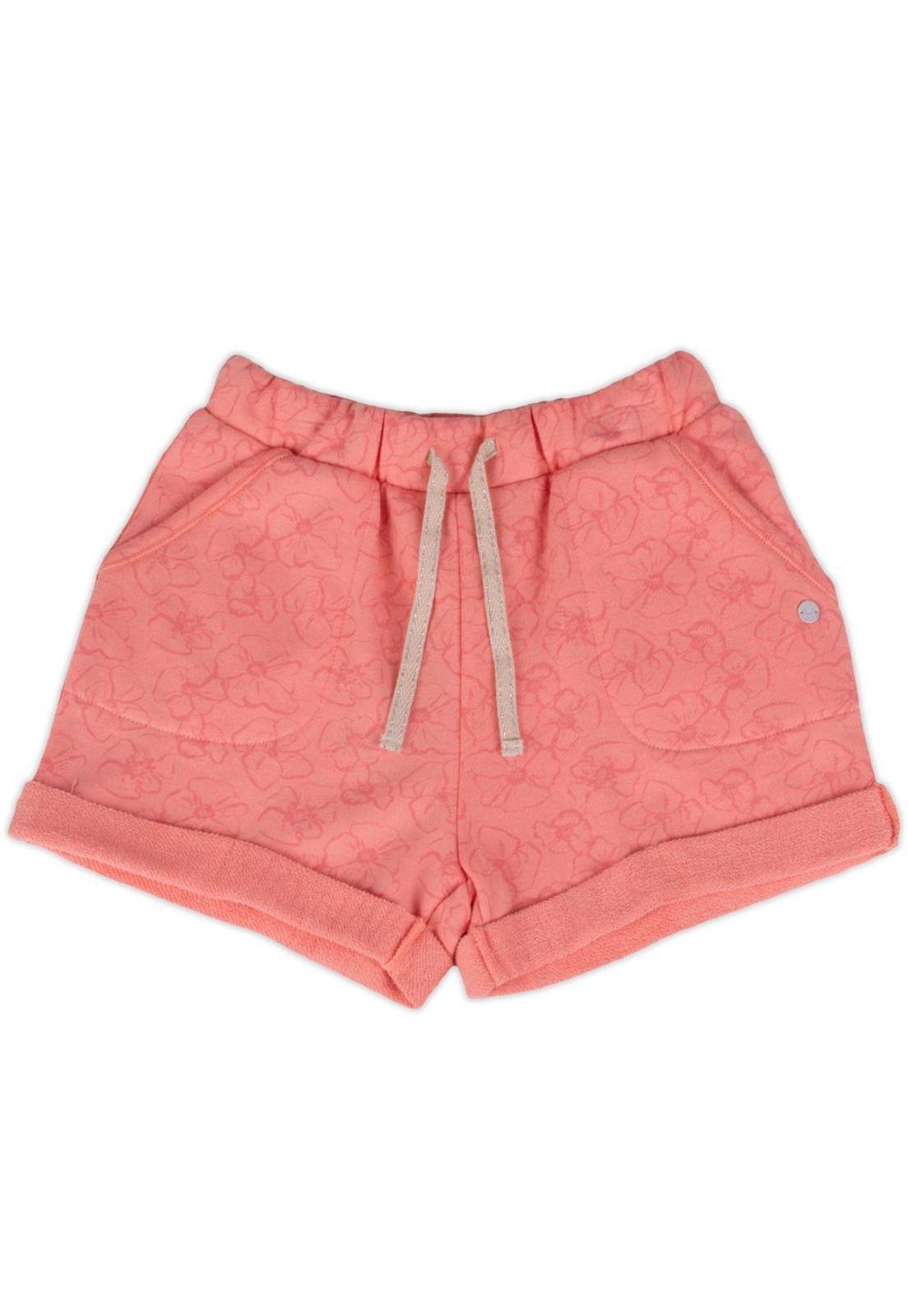 Short Franela Niña Durazno Pillin-0