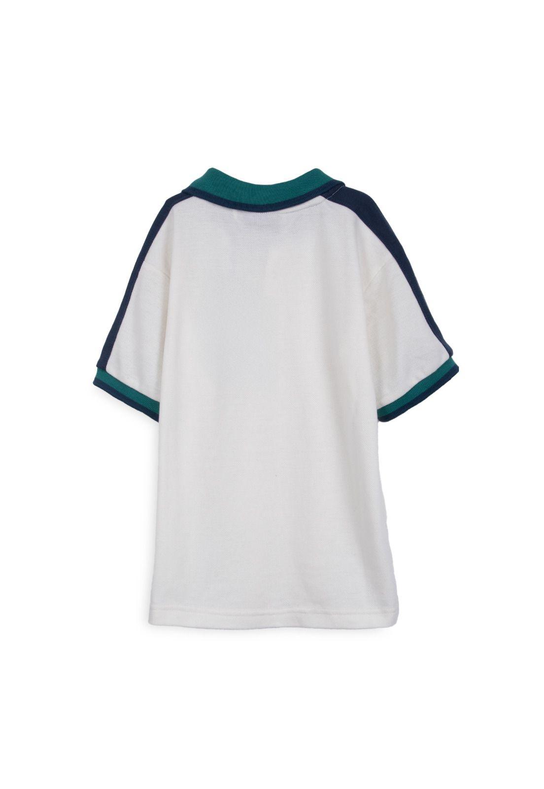 Polera Niño Manga Corta Cuello Piqué Blanco Pillin-1