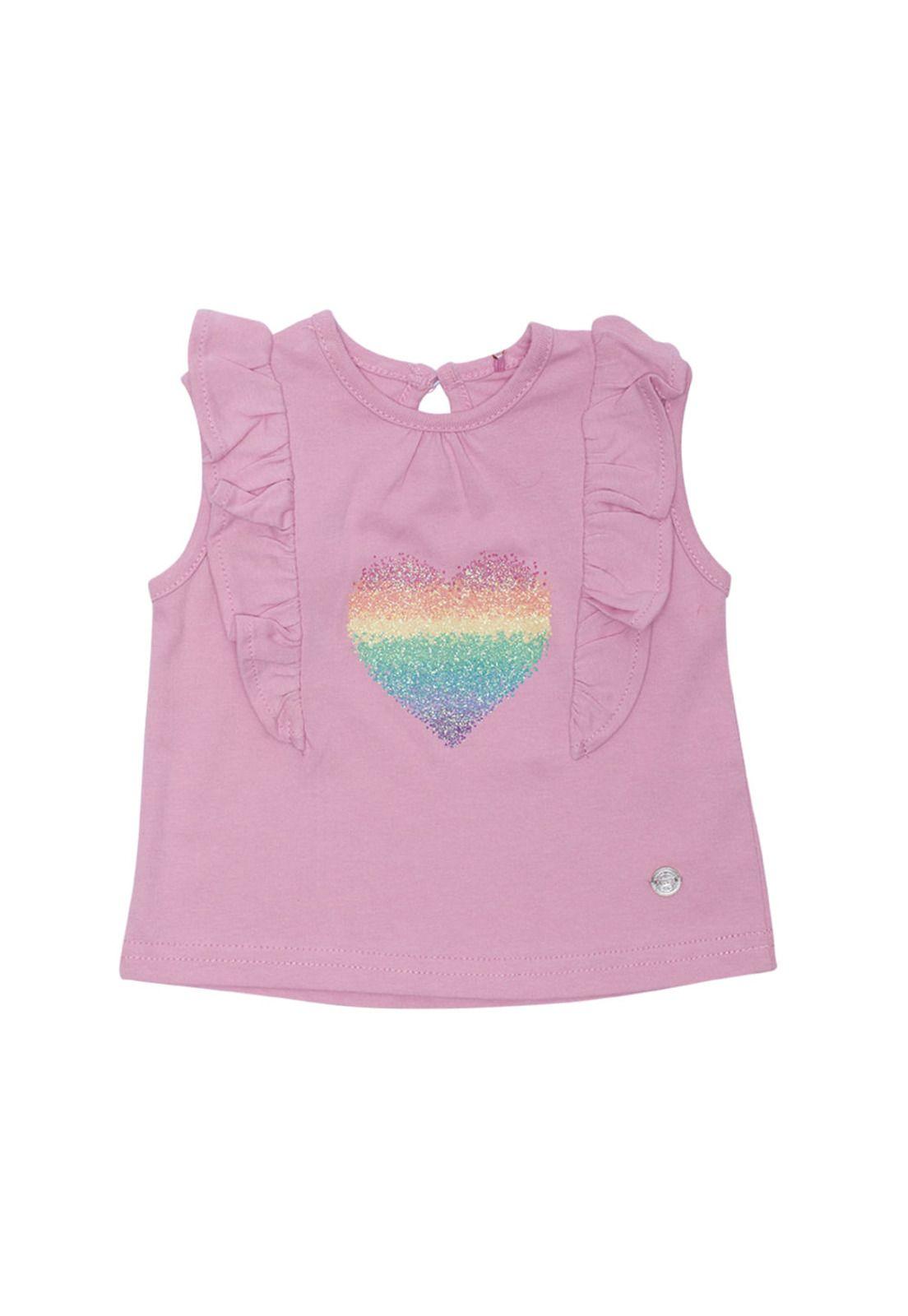 Polera Manga Corta Bebe Niña Lavanda Pillin-1