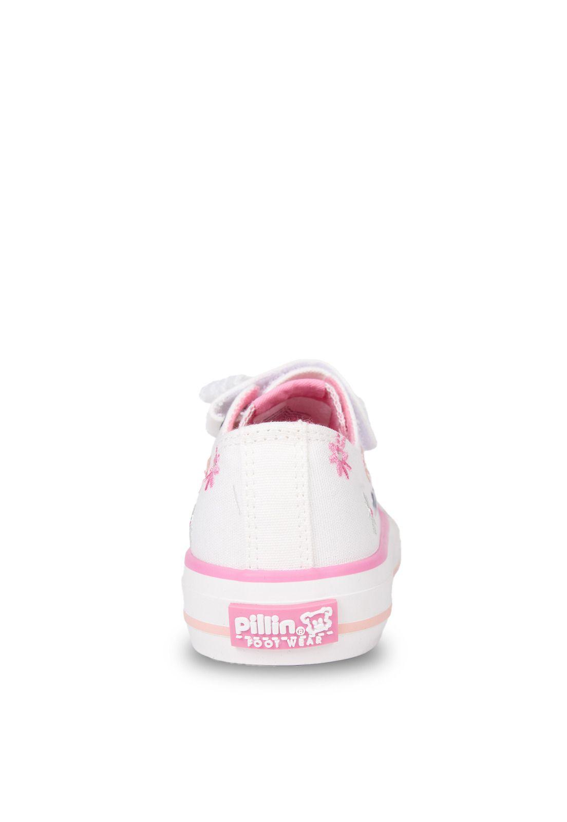 Zapatilla Niña de Lona Floral Blanco Pillin-2