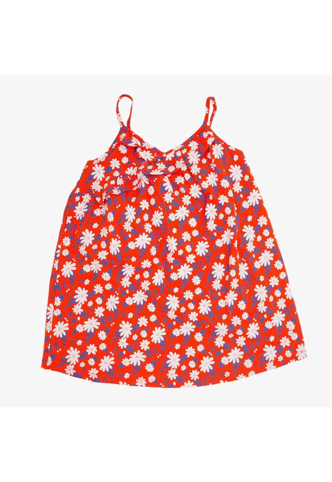 Vestido Hh Algodón Verano Niña Rojo-0