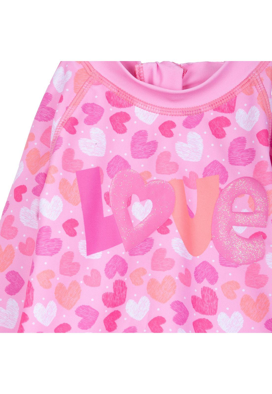 Traje de Baño Bebé Niña 2 Piezas Protección UV Rosado Pillin-2