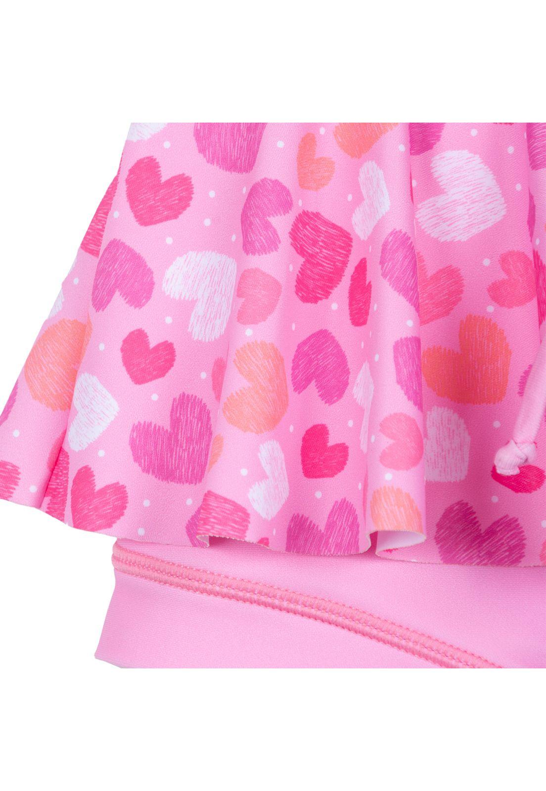 Traje de Baño Bebé Niña 2 Piezas Protección UV Rosado Pillin-4