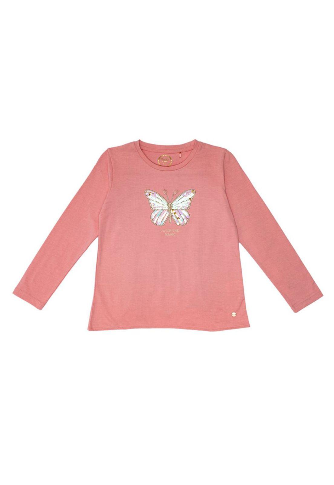 Polera Manga Larga Niña Coral Pillin-0