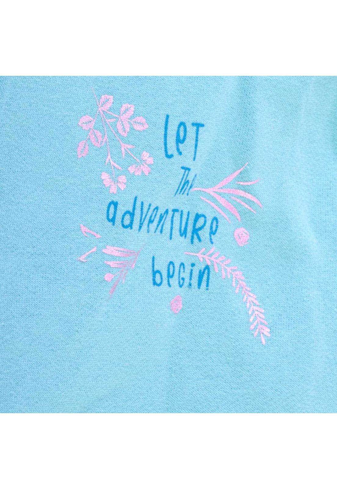 Poleron con Capucha Niña Turquesa Pillin-2