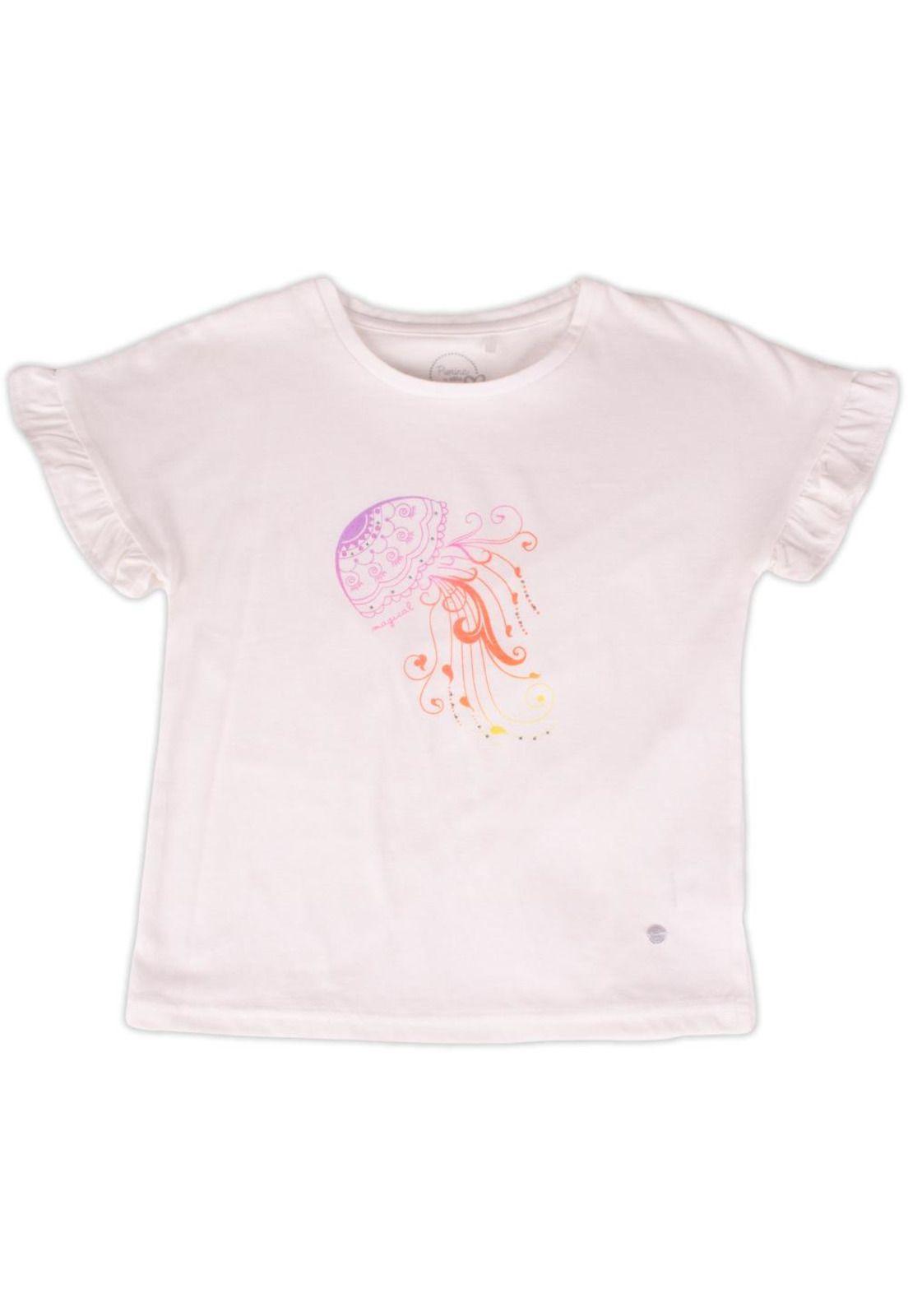 Polera Manga Corta Niña Blanco Pillin-0