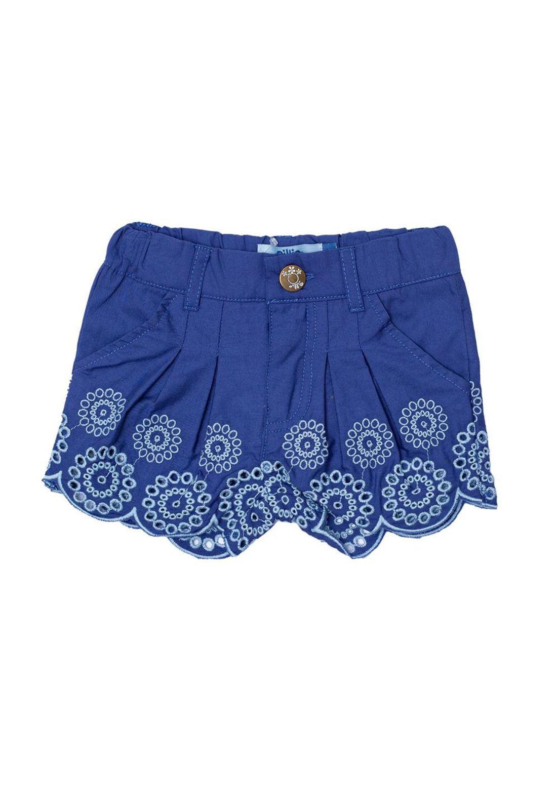 Short Bebe Niña Azul Pillin-0