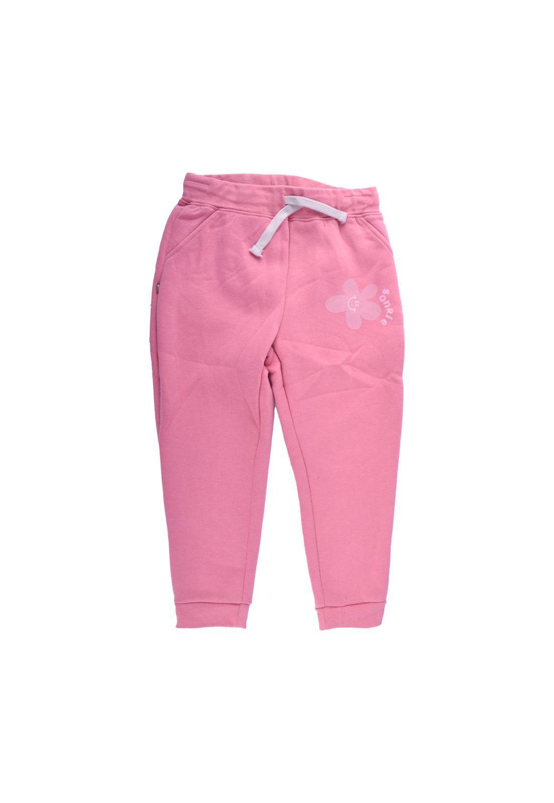 Pantalón Buzo Bebé Niña Rosado Pillin-0