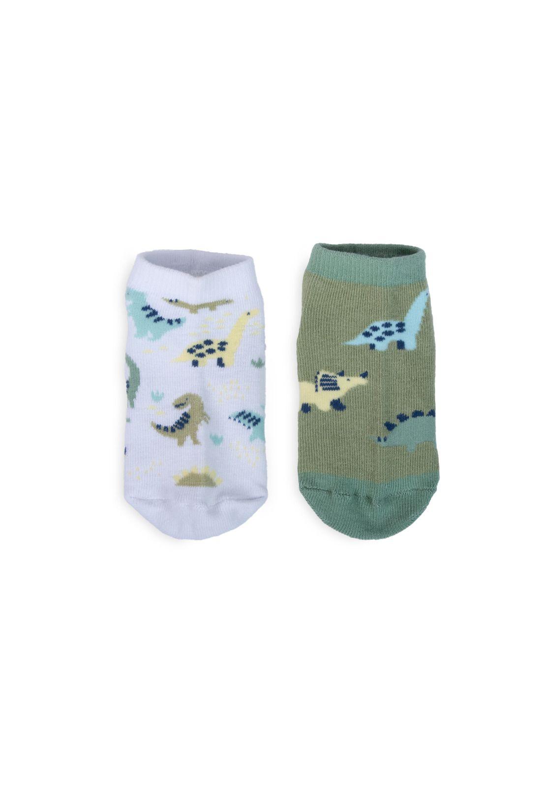 Pack de 2 Calcetines Bebé Niño Algodón Dinosaurios Surtido Pillin-2