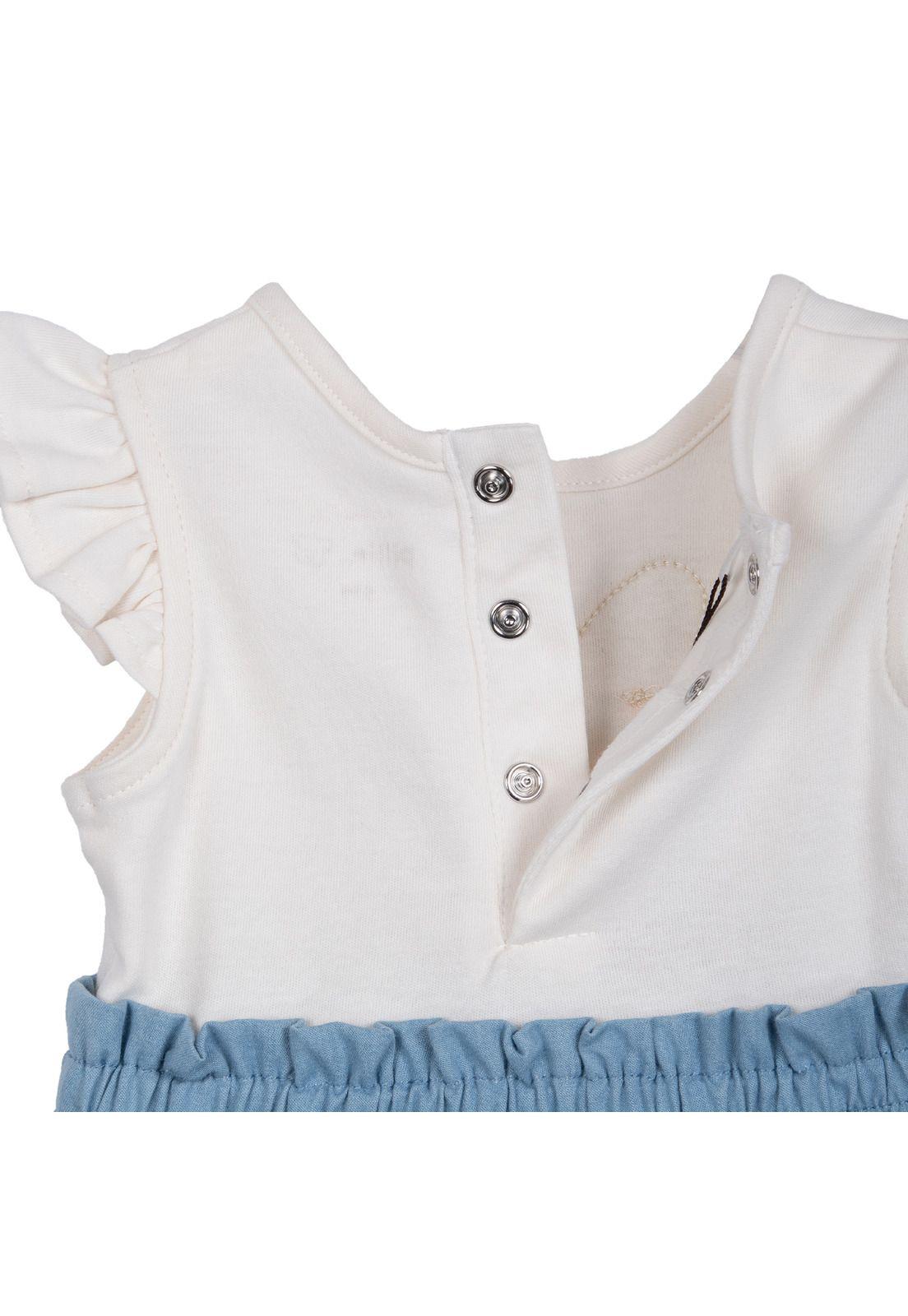 Vestido Bebé Niña Denim Mariposa Cintura Elasticada Lavanda Pillin-3