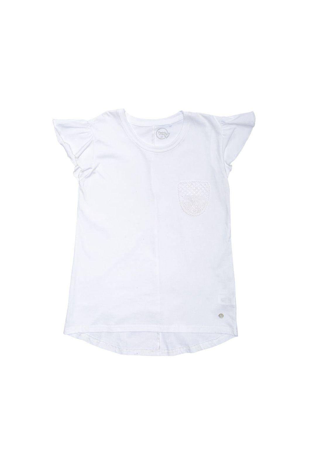 Polera Manga Corta Niña Blanco Pillin-1