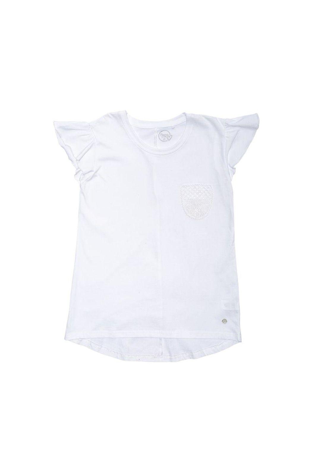 Polera Manga Corta Niña Blanco Pillin-0