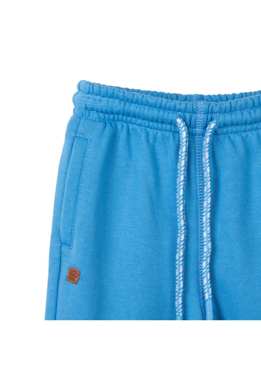 Pantalón Buzo Bebé Niño Rib Bolsillos Azul Pillin-2