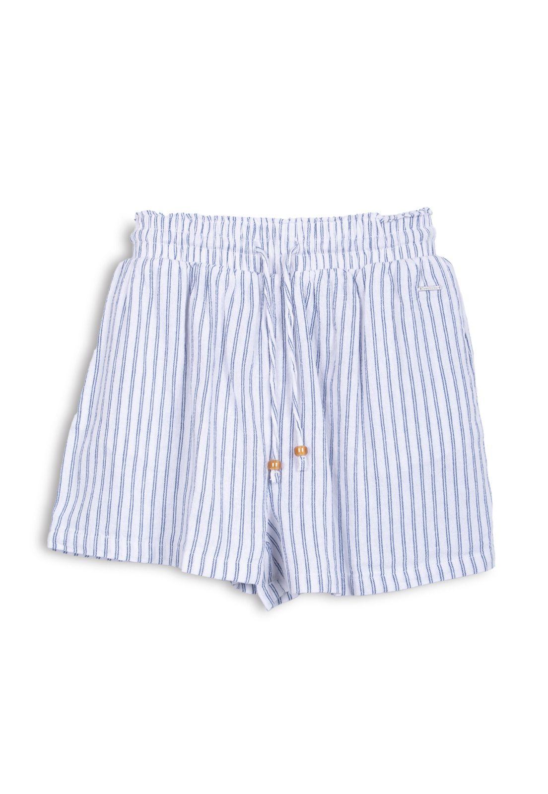 Short Niña Cintura Elasticada Rayas Azul Pillin-0