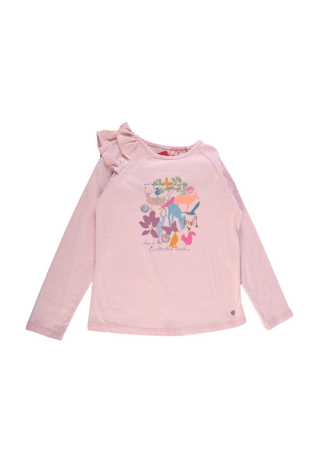 Polera Manga Larga Niña Rosado Pillin-0