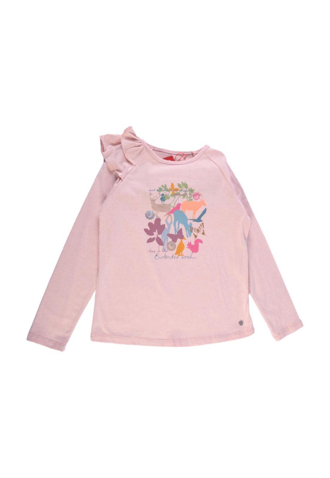 Polera Manga Larga Niña Rosado Pillin-0