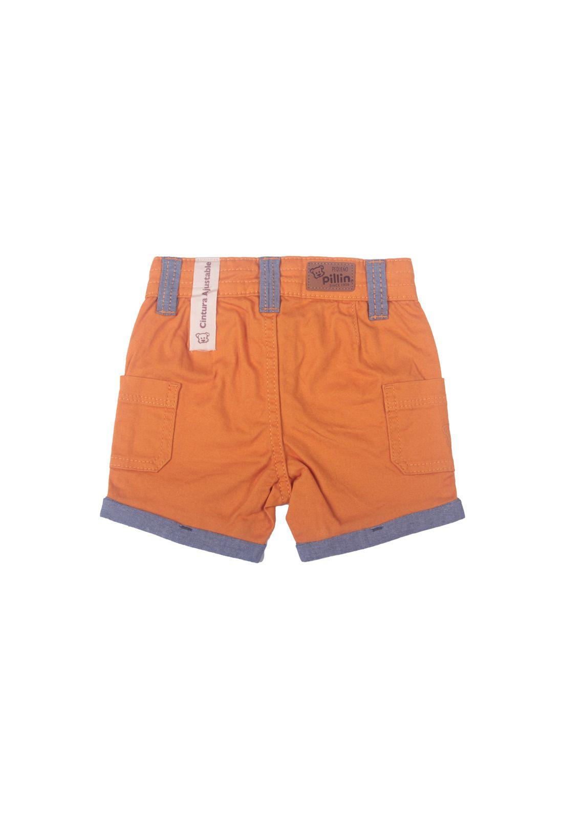 Bermuda Bebe Niño Naranja Pillin-4