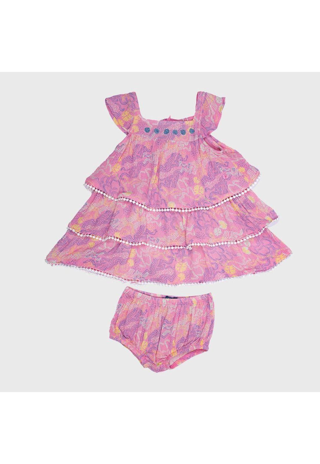 Vestido Bebé Niña Rosa Pillin-0