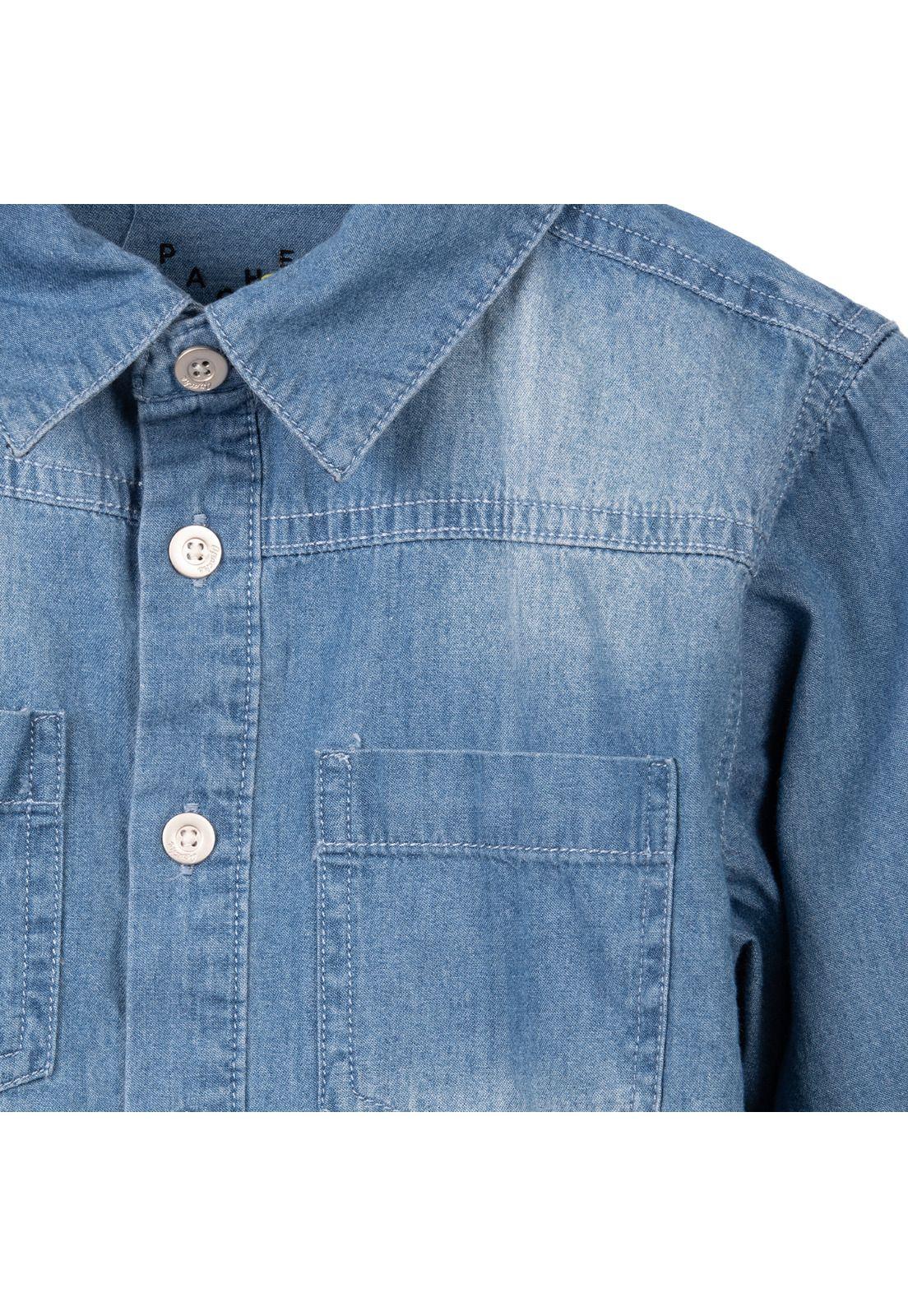 Camisa Niño Chambray Manga Larga Denim Pillin-2