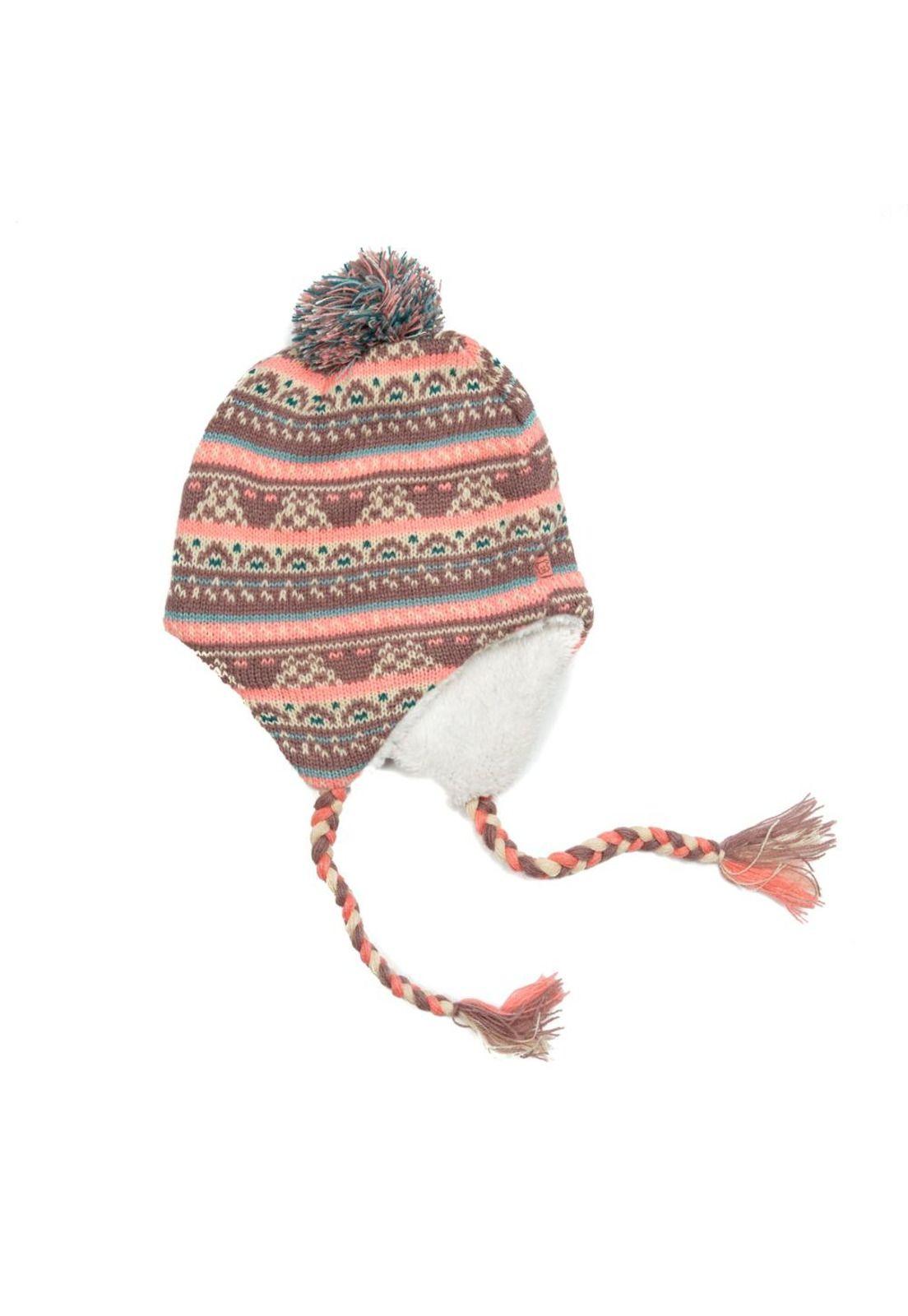 Gorro Bebé Niña Orejeras Y Pompón Lila Pillin-2